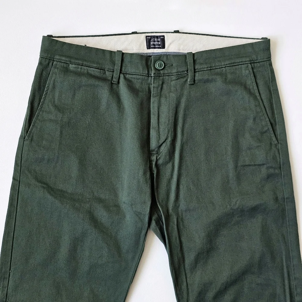 J.Crew Stretch Chino Pants Green Men’s 32x34 Slim Cotton Style E1589